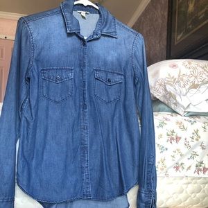 Chambray Long Sleeve Button-Down